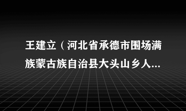王建立（河北省承德市围场满族蒙古族自治县大头山乡人大主席）