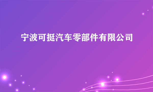 宁波可挺汽车零部件有限公司