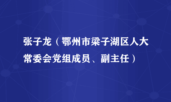 张子龙（鄂州市梁子湖区人大常委会党组成员、副主任）