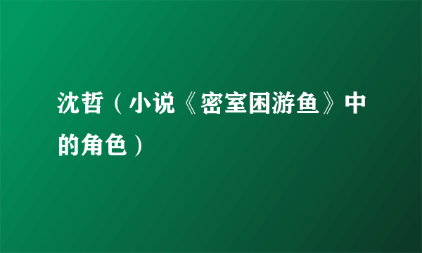 沈哲（小说《密室困游鱼》中的角色）