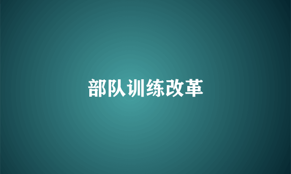 部队训练改革