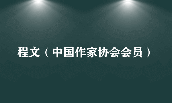程文（中国作家协会会员）