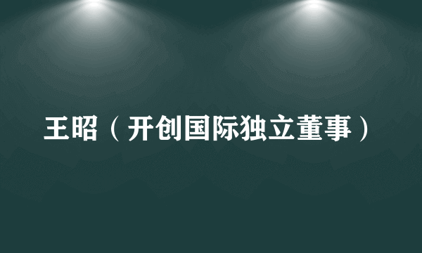 王昭（开创国际独立董事）