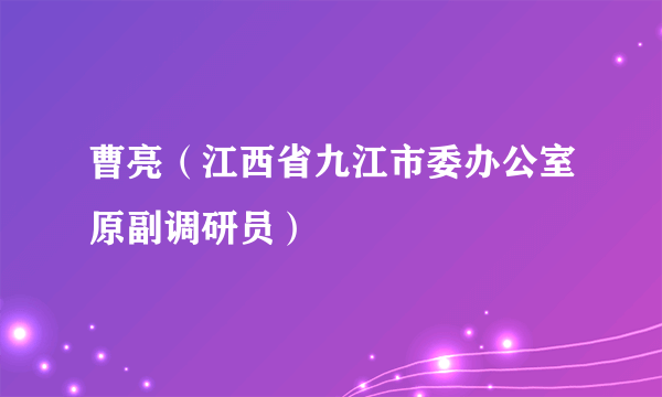 曹亮（江西省九江市委办公室原副调研员）