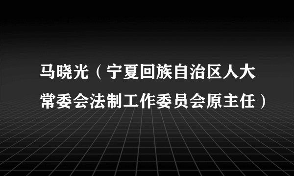 马晓光（宁夏回族自治区人大常委会法制工作委员会原主任）