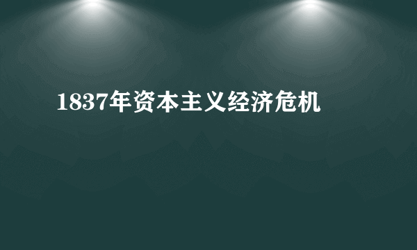 1837年资本主义经济危机