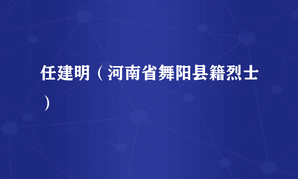任建明（河南省舞阳县籍烈士）