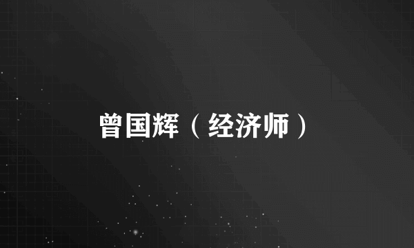 曾国辉（经济师）