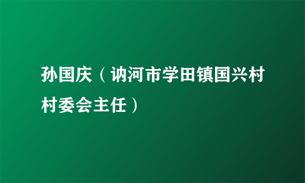 孙国庆（讷河市学田镇国兴村村委会主任）