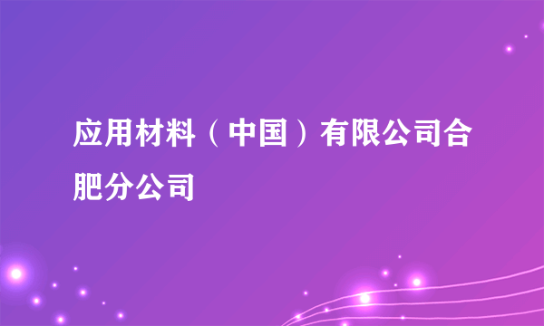 应用材料（中国）有限公司合肥分公司
