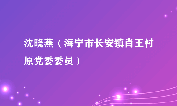 沈晓燕（海宁市长安镇肖王村原党委委员）
