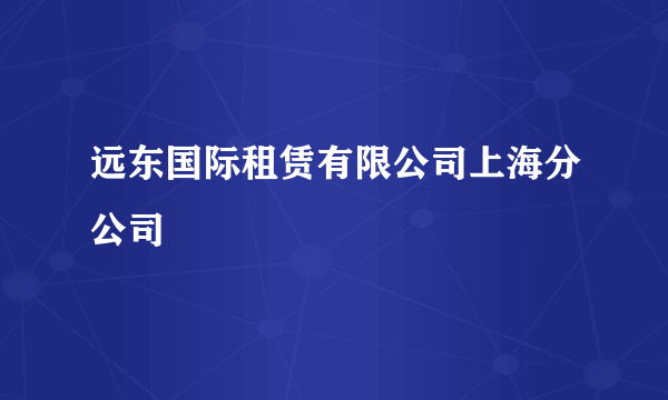 远东国际租赁有限公司上海分公司