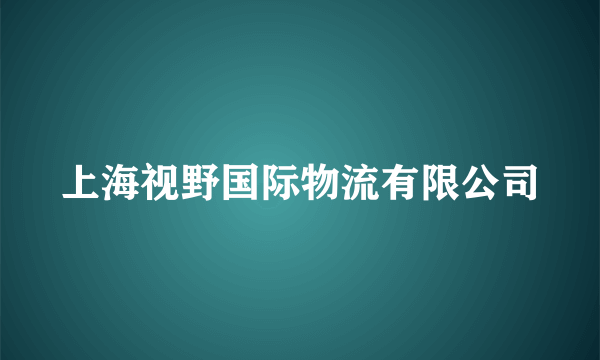 上海视野国际物流有限公司