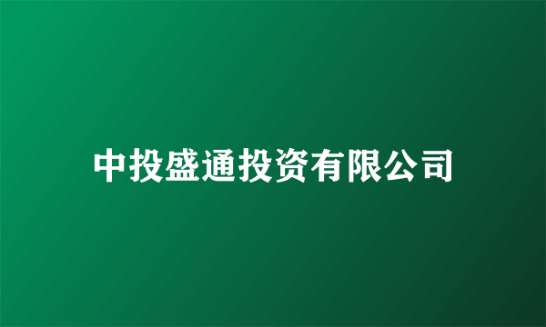 中投盛通投资有限公司