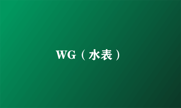 WG（水表）