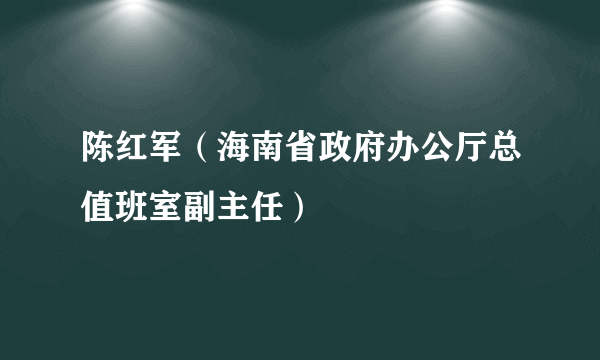 陈红军（海南省政府办公厅总值班室副主任）
