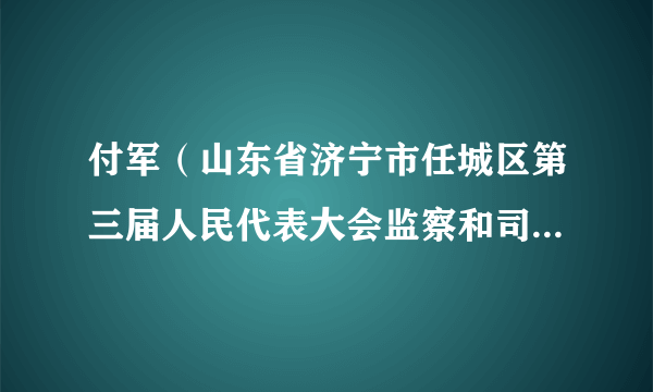 付军（山东省济宁市任城区第三届人民代表大会监察和司法委员会委员）