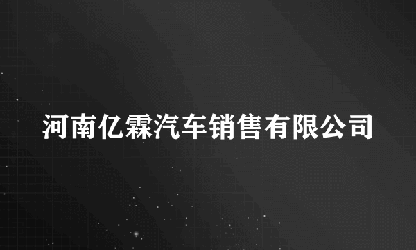 河南亿霖汽车销售有限公司