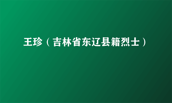 王珍（吉林省东辽县籍烈士）
