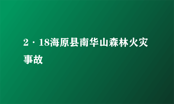 2·18海原县南华山森林火灾事故