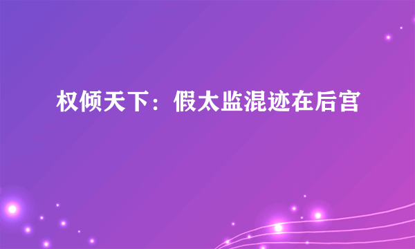 权倾天下：假太监混迹在后宫