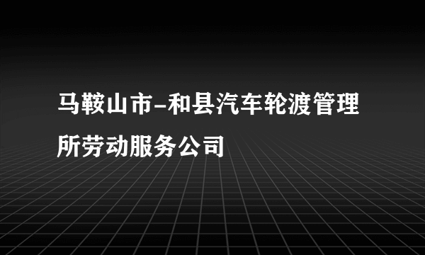 马鞍山市-和县汽车轮渡管理所劳动服务公司