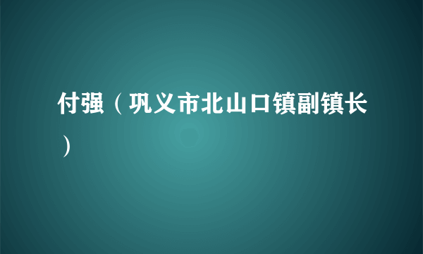 付强（巩义市北山口镇副镇长）