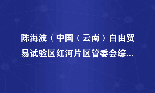 陈海波（中国（云南）自由贸易试验区红河片区管委会综合协调局局长）