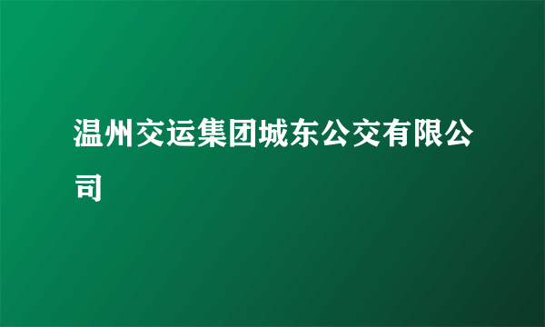 温州交运集团城东公交有限公司