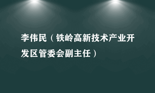 李伟民（铁岭高新技术产业开发区管委会副主任）
