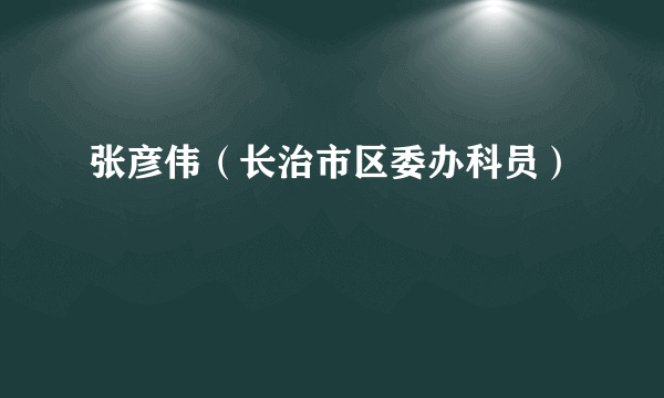 张彦伟（长治市区委办科员）