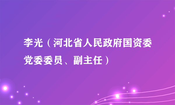 李光（河北省人民政府国资委党委委员、副主任）