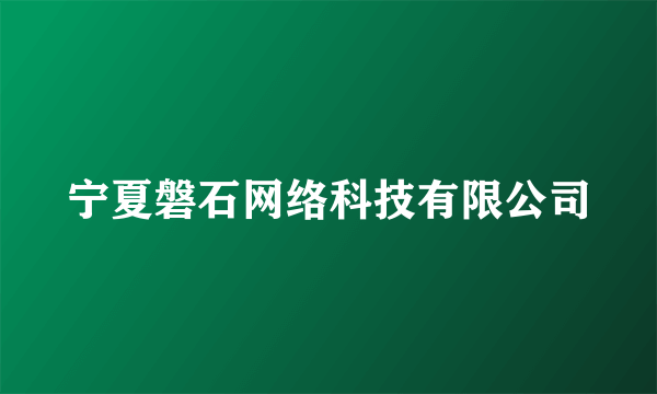 宁夏磐石网络科技有限公司