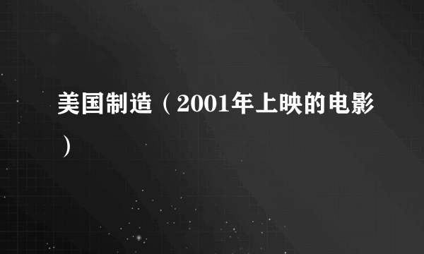 美国制造（2001年上映的电影）