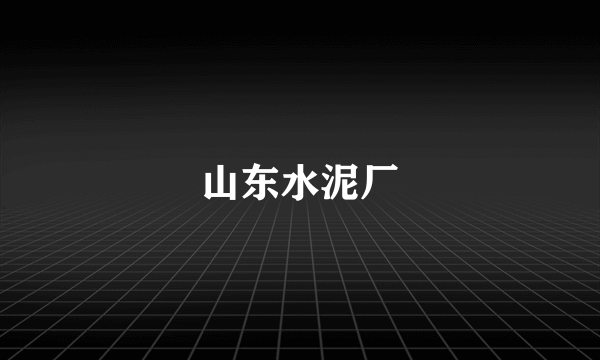 山东水泥厂