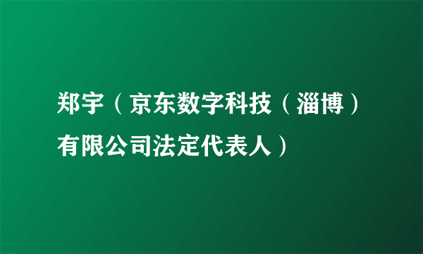 郑宇（京东数字科技（淄博）有限公司法定代表人）