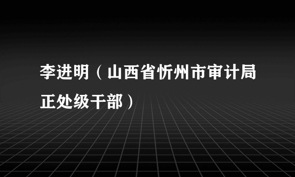 李进明（山西省忻州市审计局正处级干部）