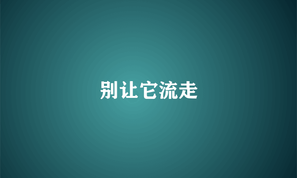 别让它流走