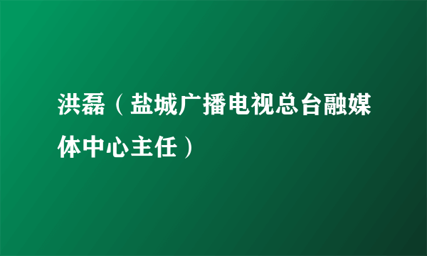 洪磊（盐城广播电视总台融媒体中心主任）
