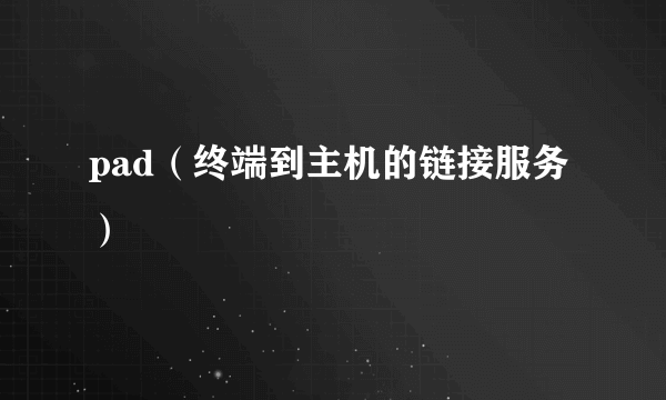 pad（终端到主机的链接服务）