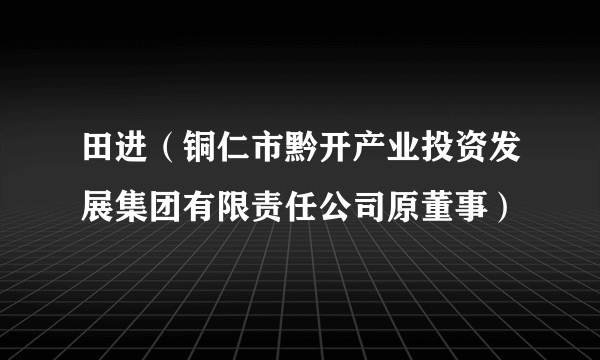 田进（铜仁市黔开产业投资发展集团有限责任公司原董事）