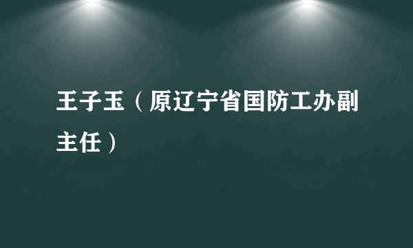 王子玉（原辽宁省国防工办副主任）