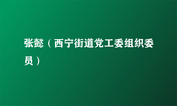 张懿（西宁街道党工委组织委员）