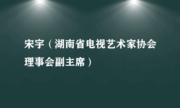 宋宇（湖南省电视艺术家协会理事会副主席）