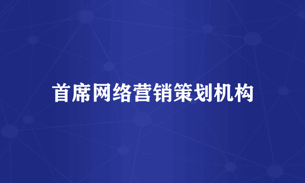 首席网络营销策划机构