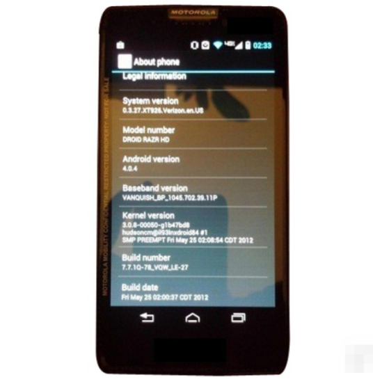 摩托罗拉RAZR HD