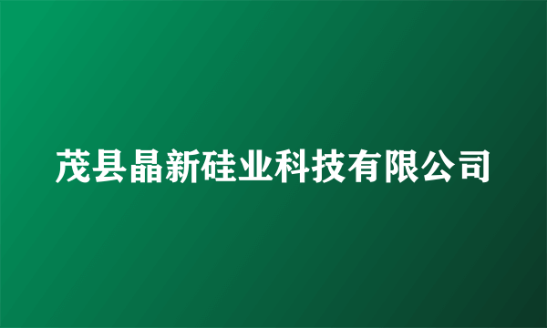 茂县晶新硅业科技有限公司