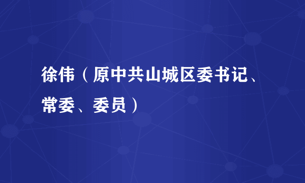 徐伟（原中共山城区委书记、常委、委员）