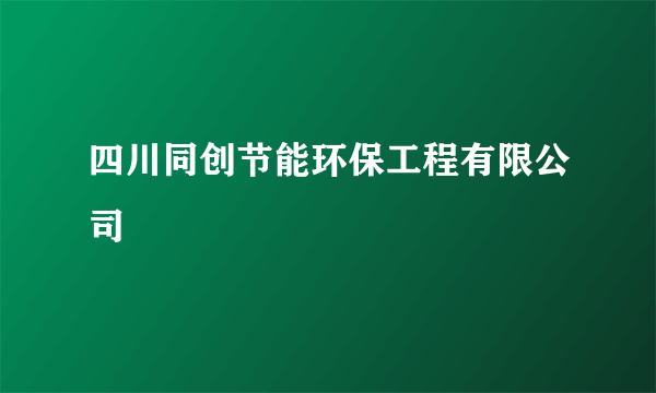 四川同创节能环保工程有限公司
