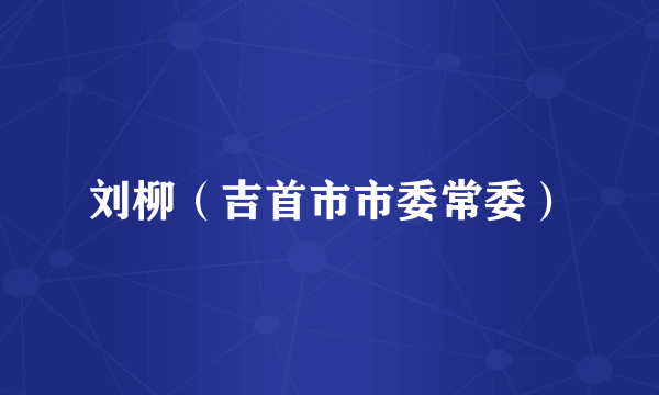 刘柳（吉首市市委常委）